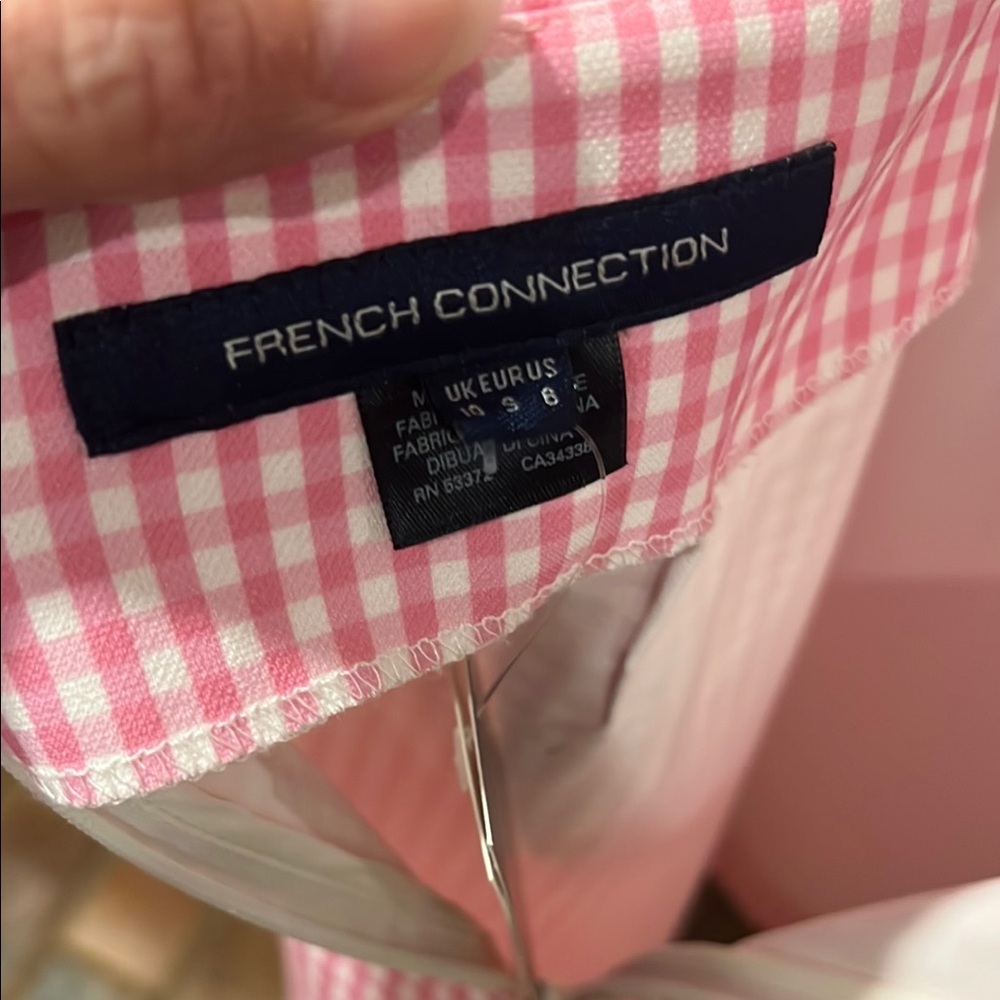 French Connection Pink Gingham Dress NWT - Picture 6 of 6
